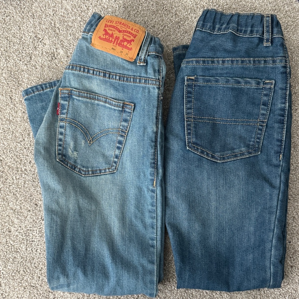 Boys size 8 Jeans. Levi’s 511 slim and Children’s Place skinny size 8.